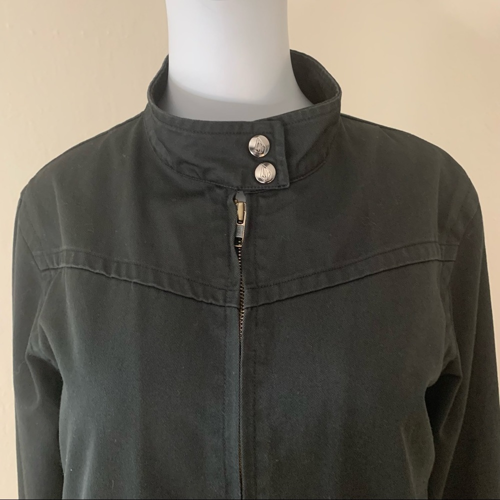 VOLCOM Frochickie Jacket Full Zip Twill Cotton Black Utility Size Large - Picture 3 of 16